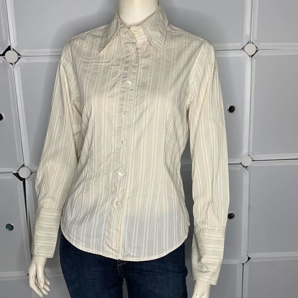 Jones New York Striped Button Down Shirt Size 4